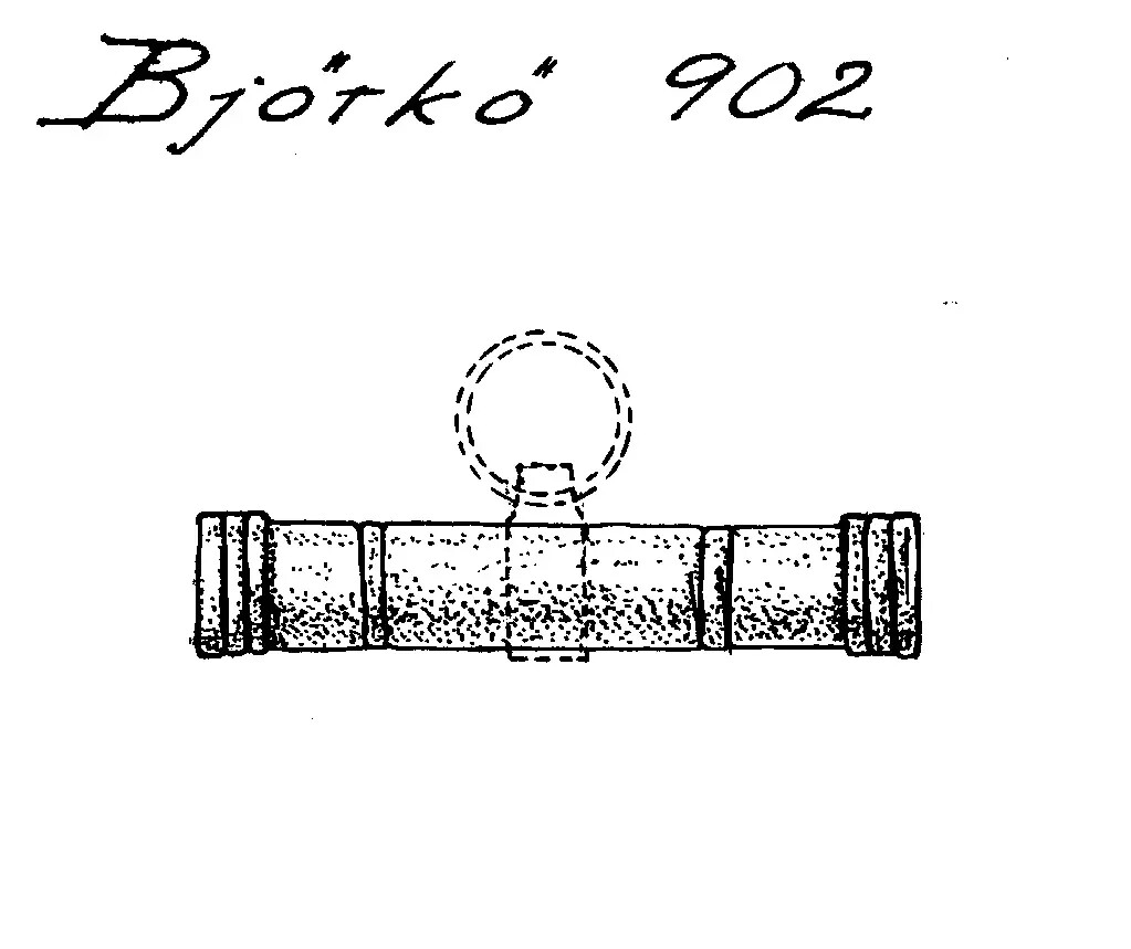 Katalogzeichnung der bronzenen Nadelbüchse, Birka Bj 902 (SHM)